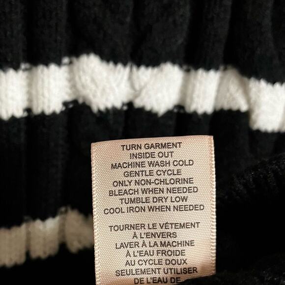 Philosophy Black And White Stripe Cable Knit Sweater Size‎ Small - Picture 8 of 9